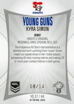 2022 NRL Elite - Young Guns Priority #YGP37 Kyra Simon Back